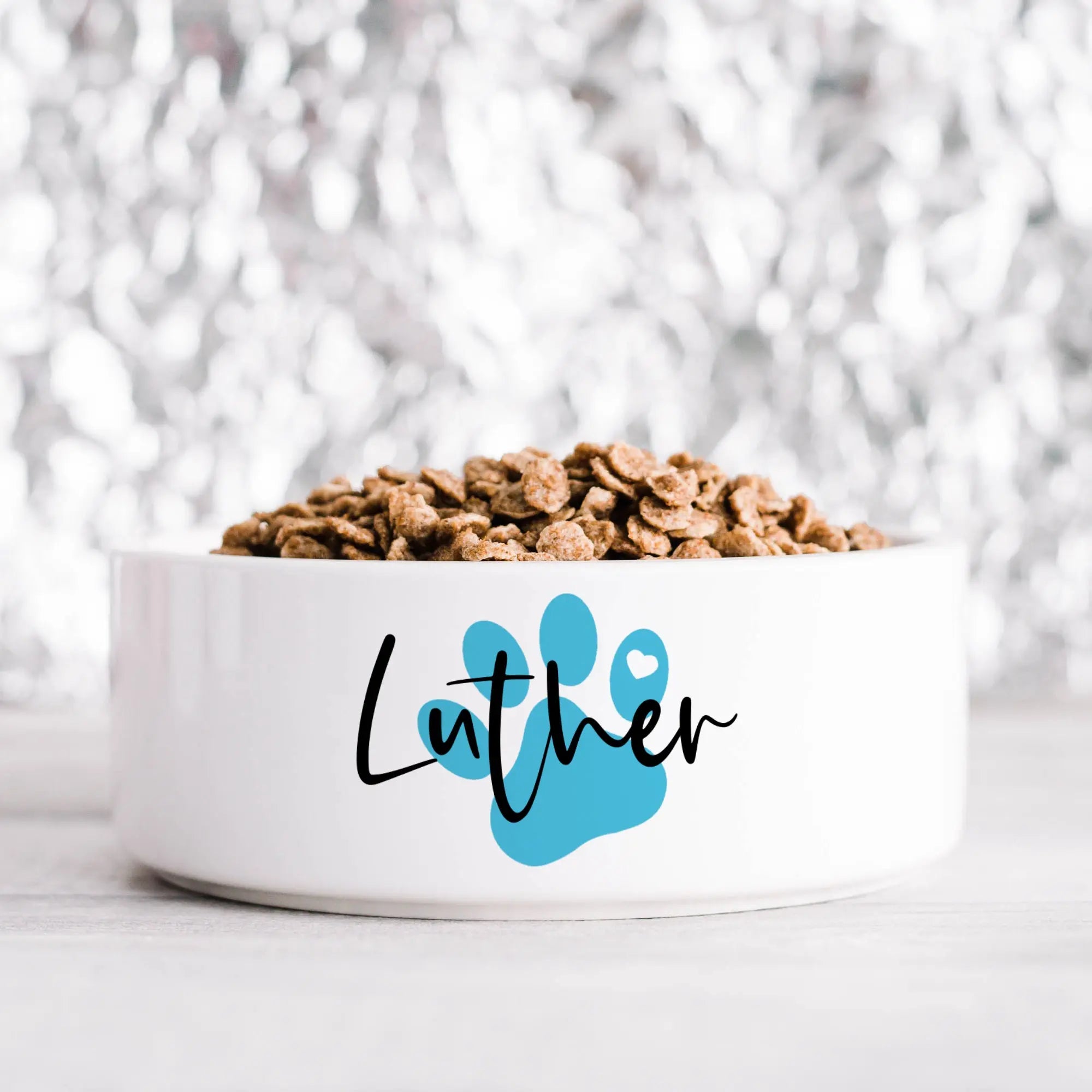 Blue Pawprint Pet Bowl