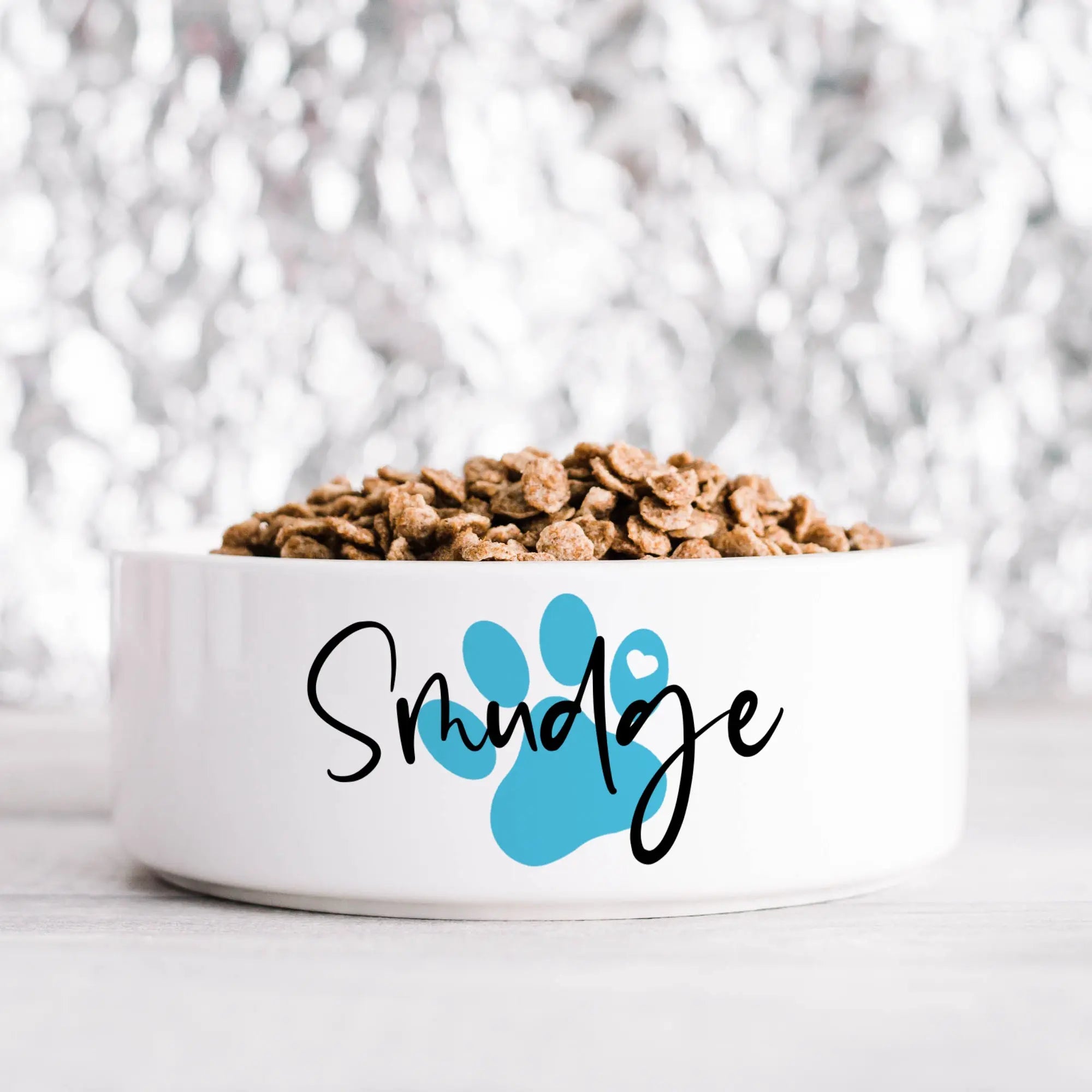 Blue Pawprint Pet Bowl