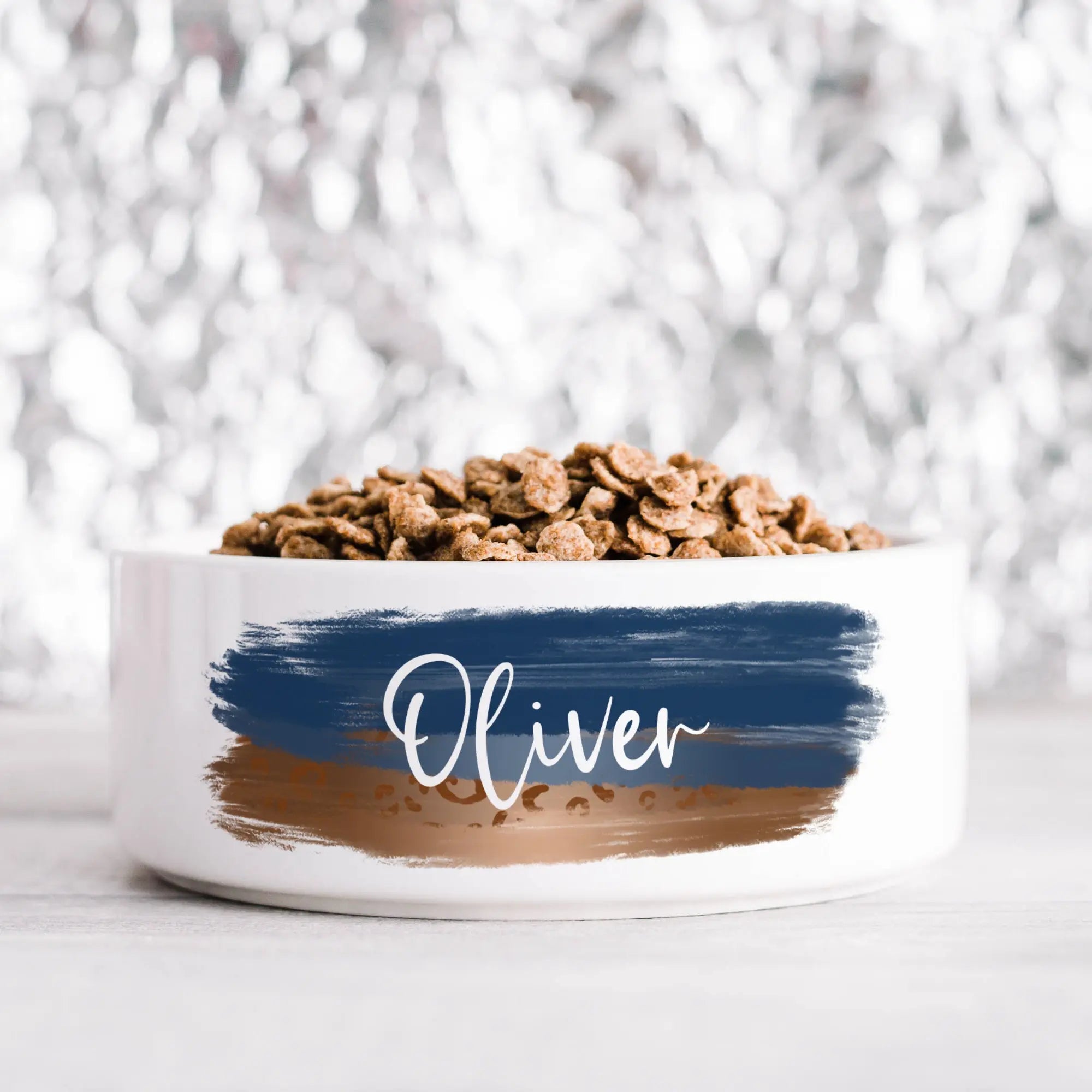 Dark Dual Paint Stroke Pet Bowl