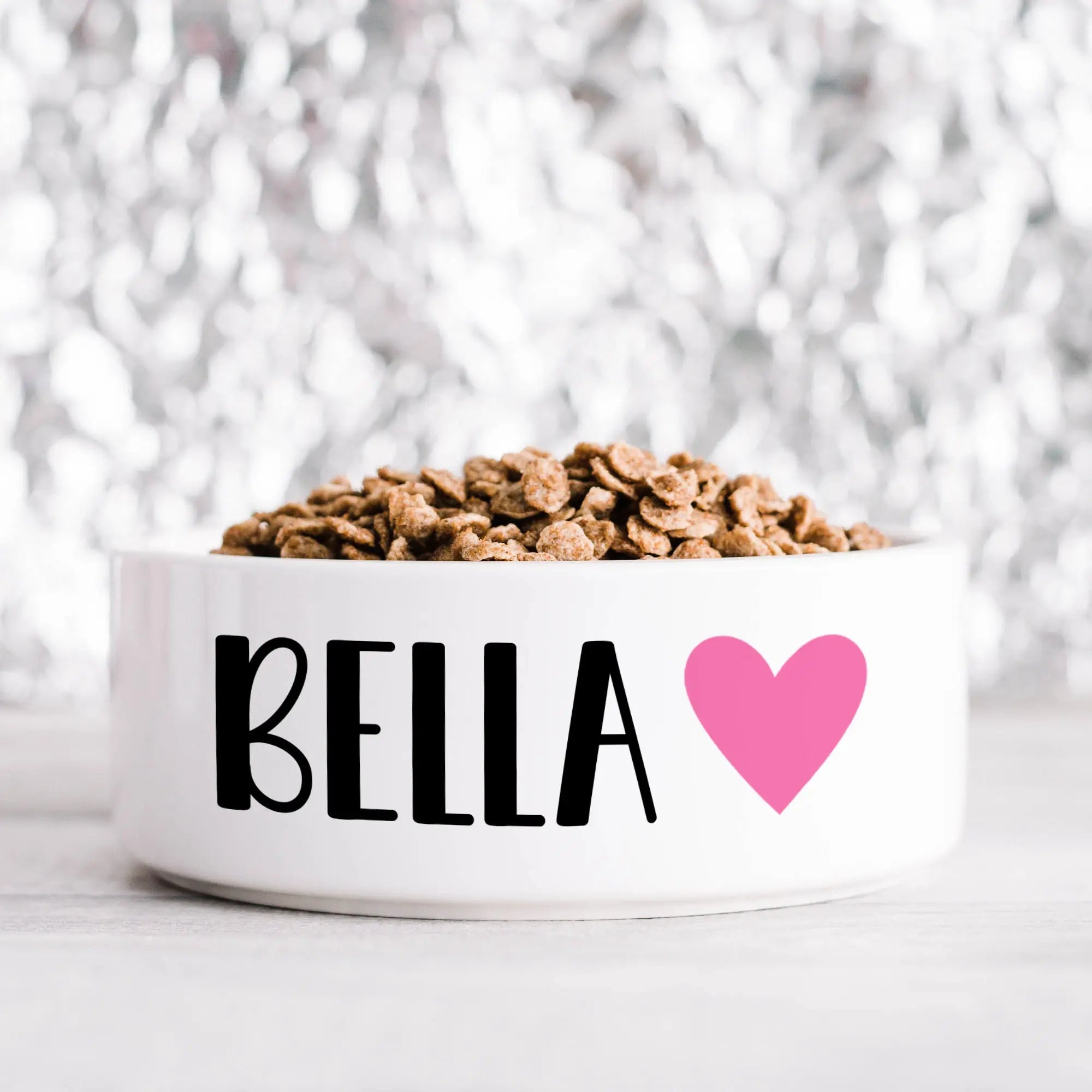 Pink Solid Heart Pet Bowl