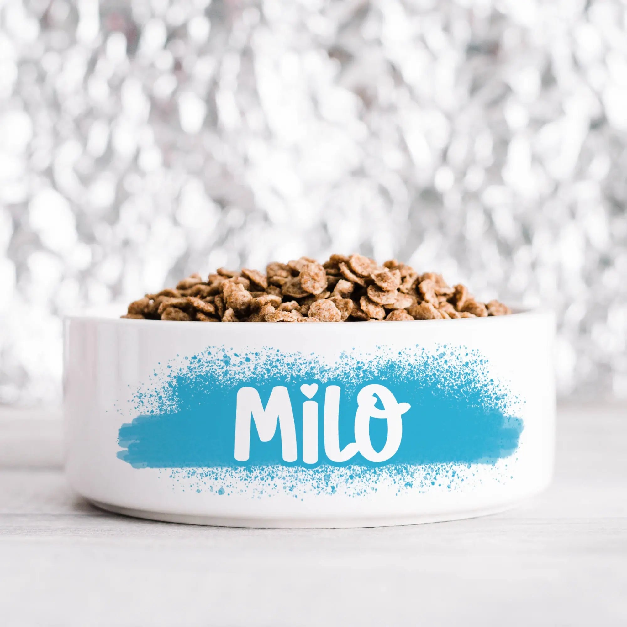 Blue Paint Stroke Pet Bowl