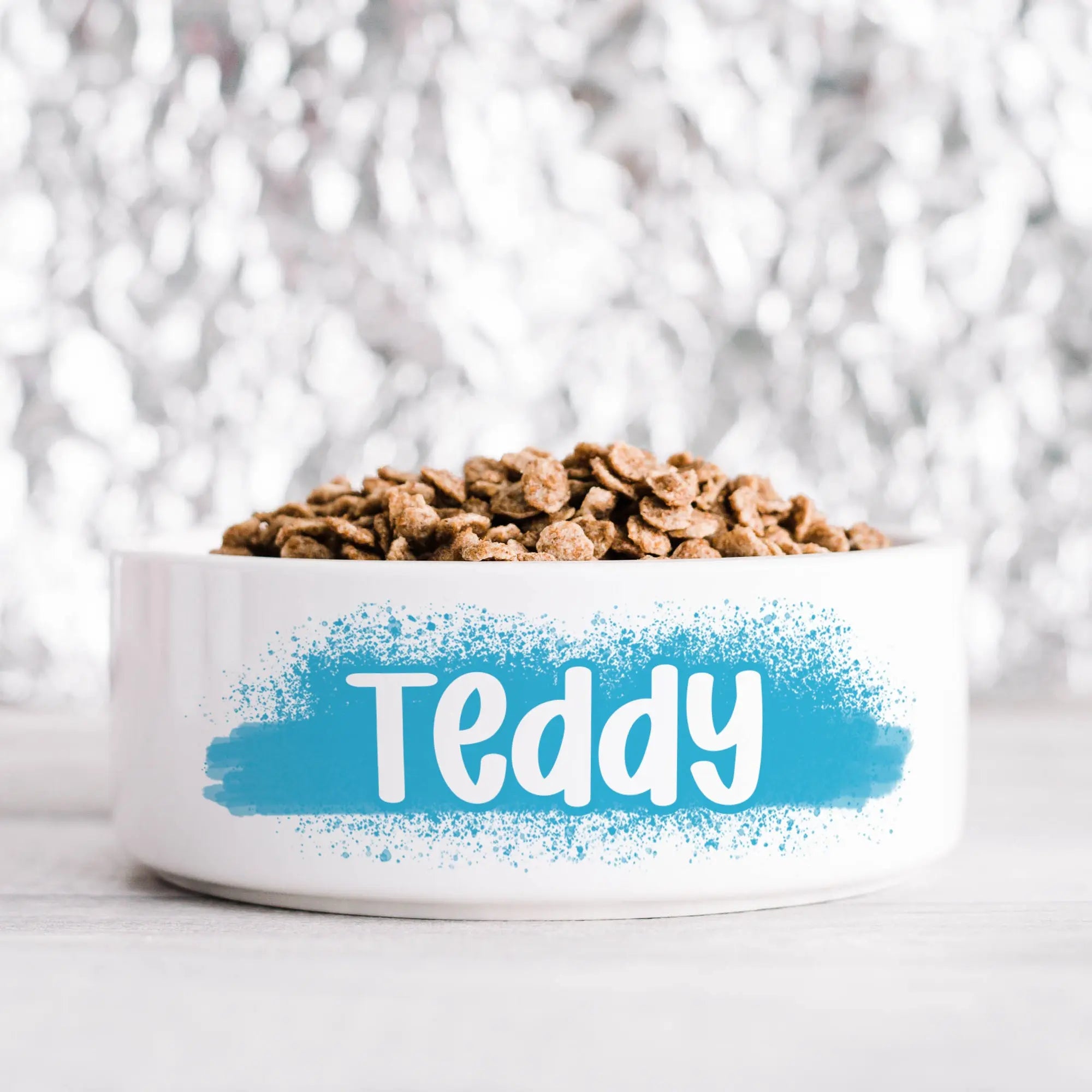 Blue Paint Stroke Pet Bowl