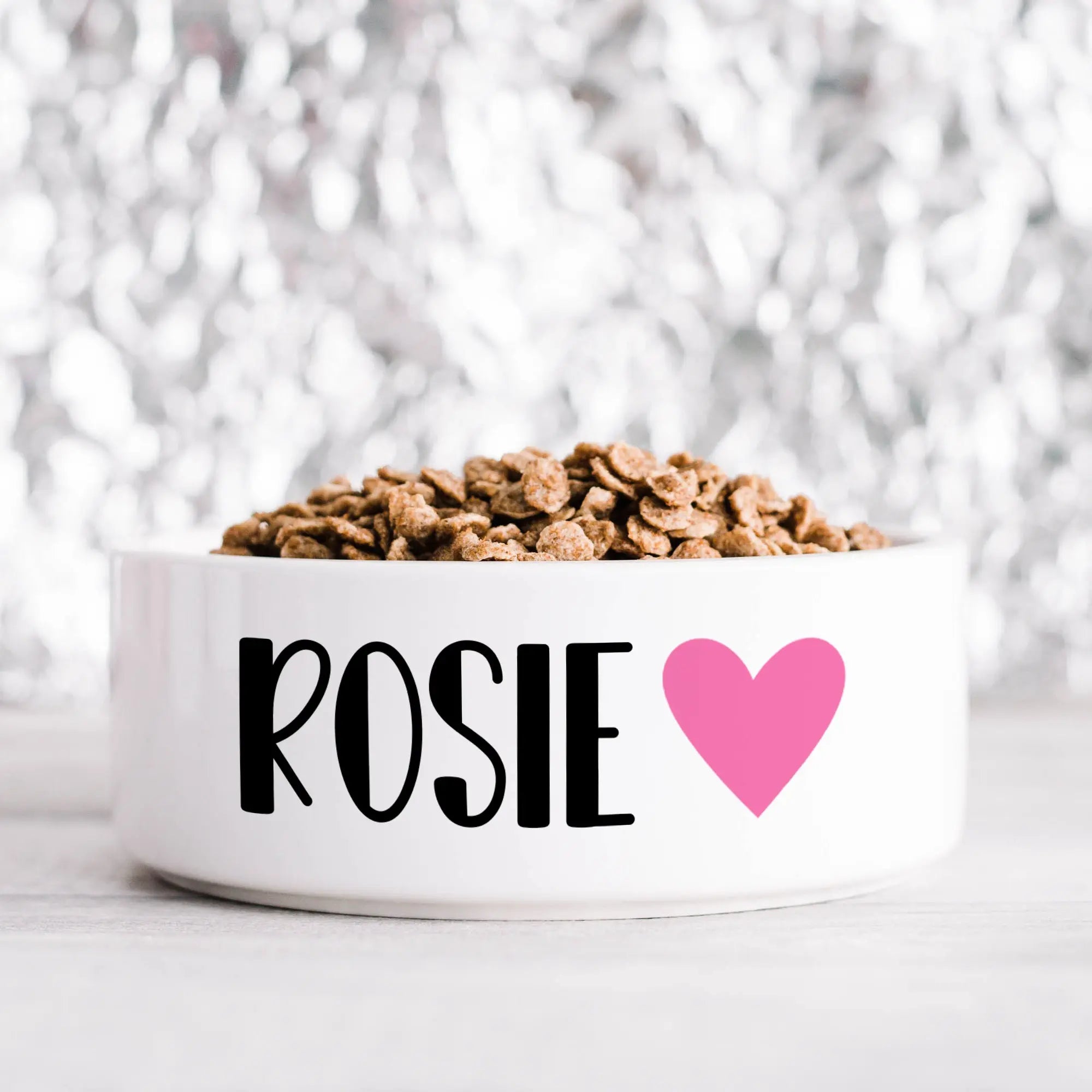 Pink Solid Heart Pet Bowl