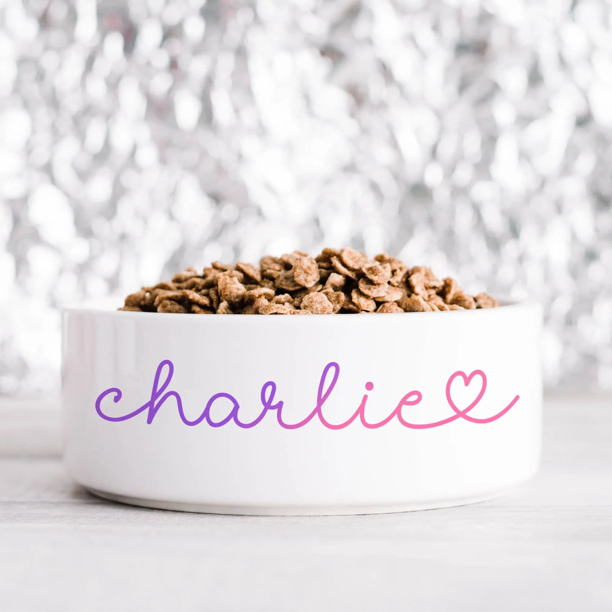 Script Heart Outline Pet Bowl