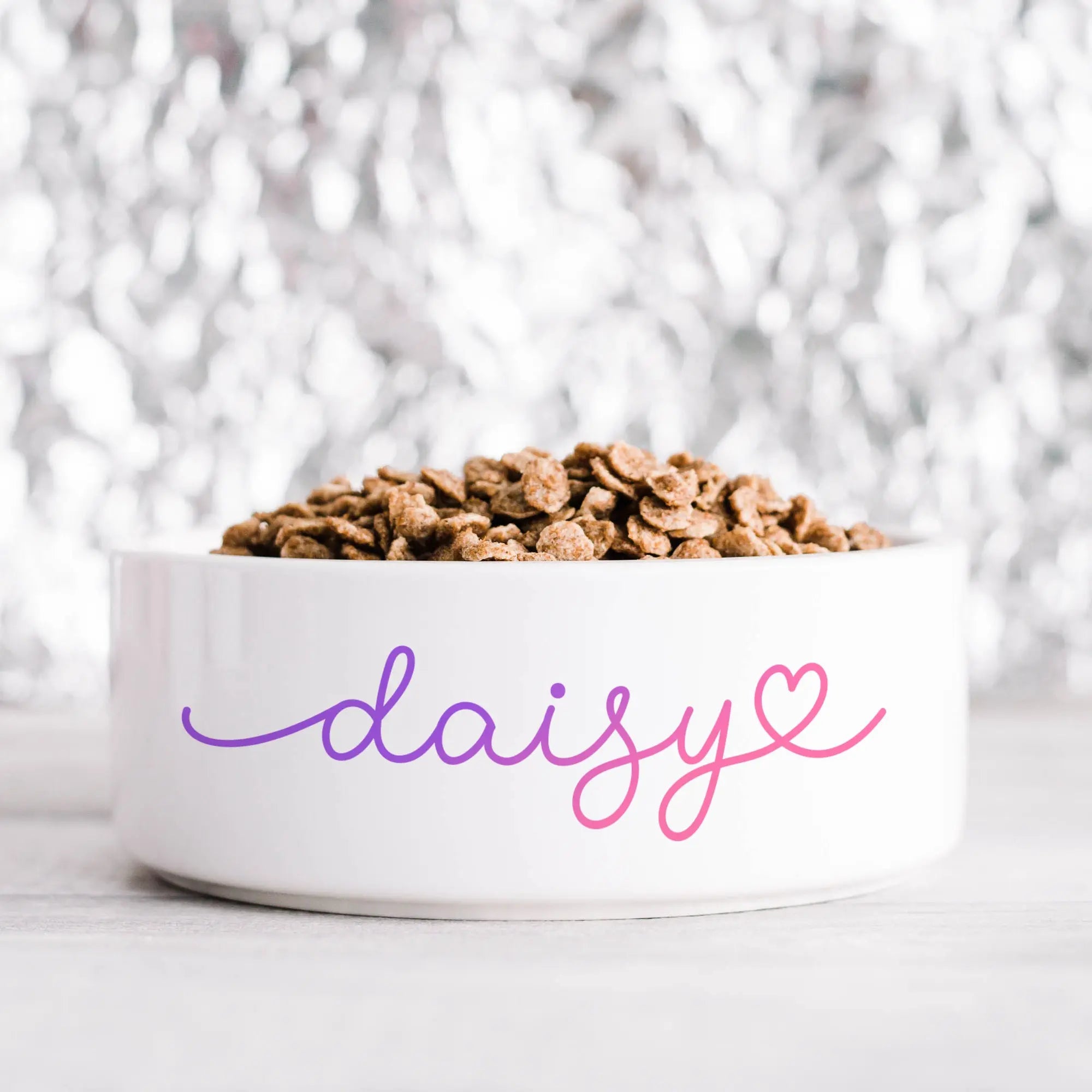 Script Heart Outline Pet Bowl