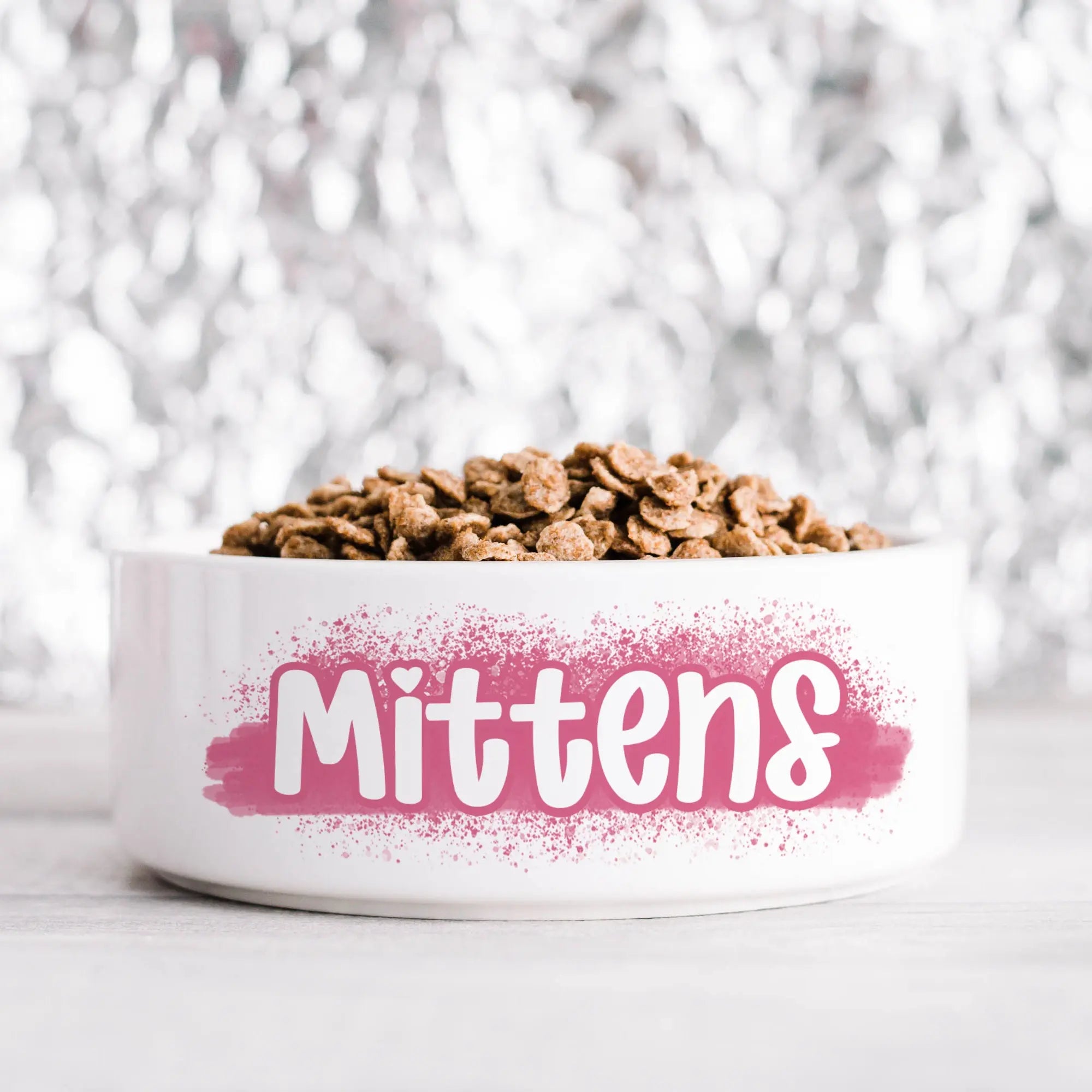 Pink Paint Stroke Pet Bowl