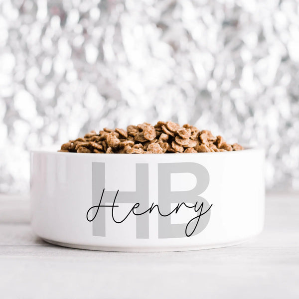 Monogram Script Pet Bowl